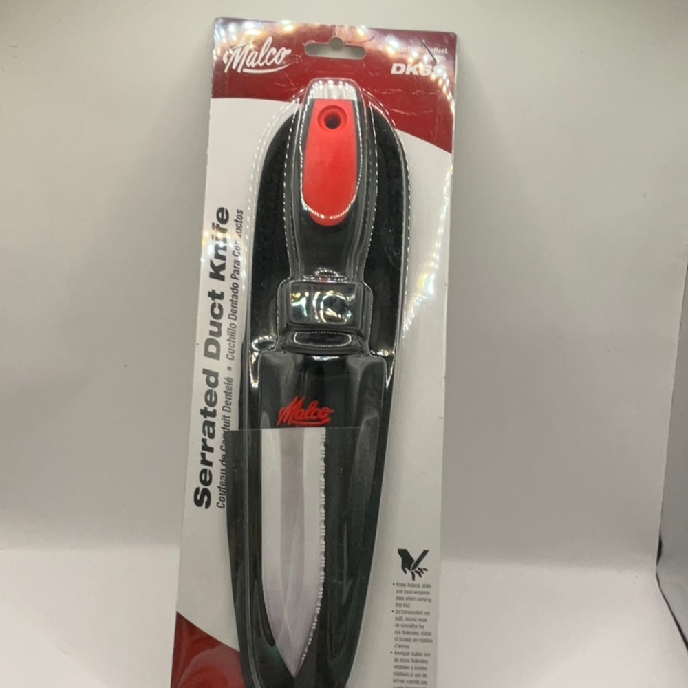 Malco DK6S 6-Inch Double Edge Duct Knife with Puncture Resistant Nylon Sheath